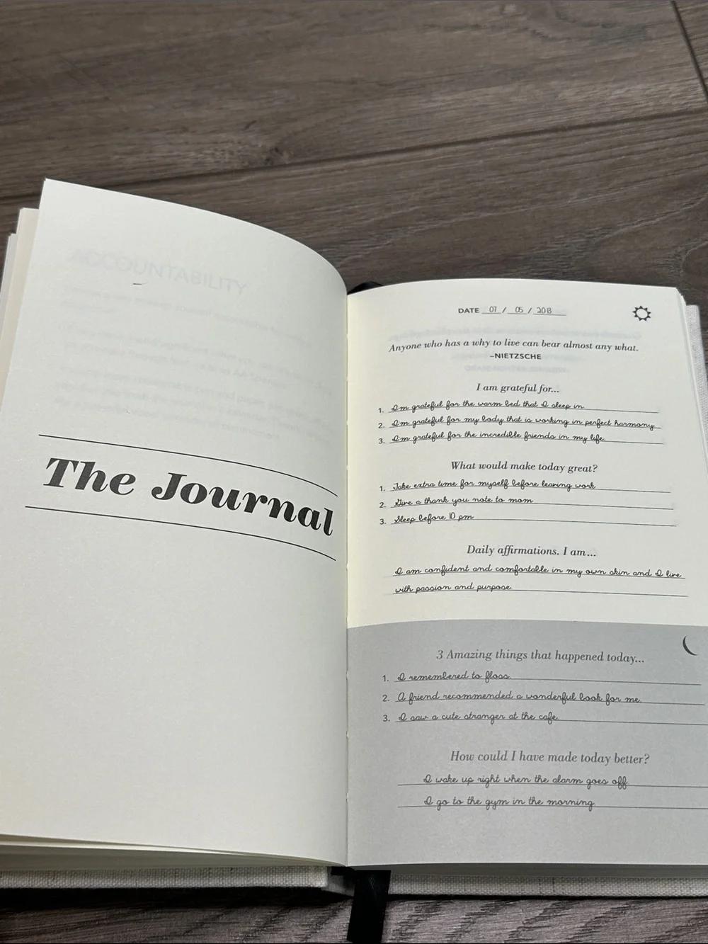 The Five Minute Journal Original Linen Book Natural Beige
